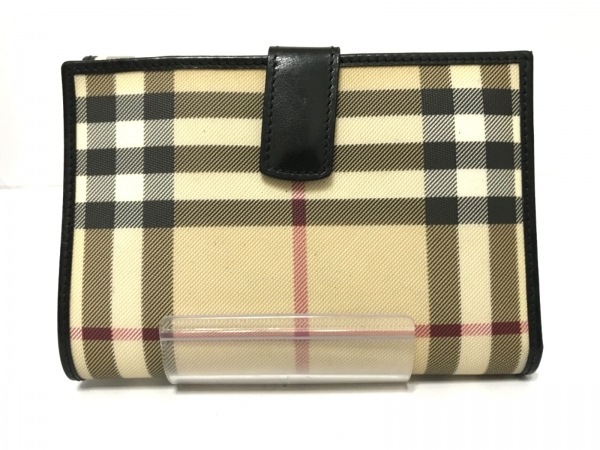 正規品　BURBERRY 長財布二つ折り PVC レザー Wホック ノバチェック バーバリー レザー 長財布 財布 PVC PVC(塩化ビニール) ライト ノバ