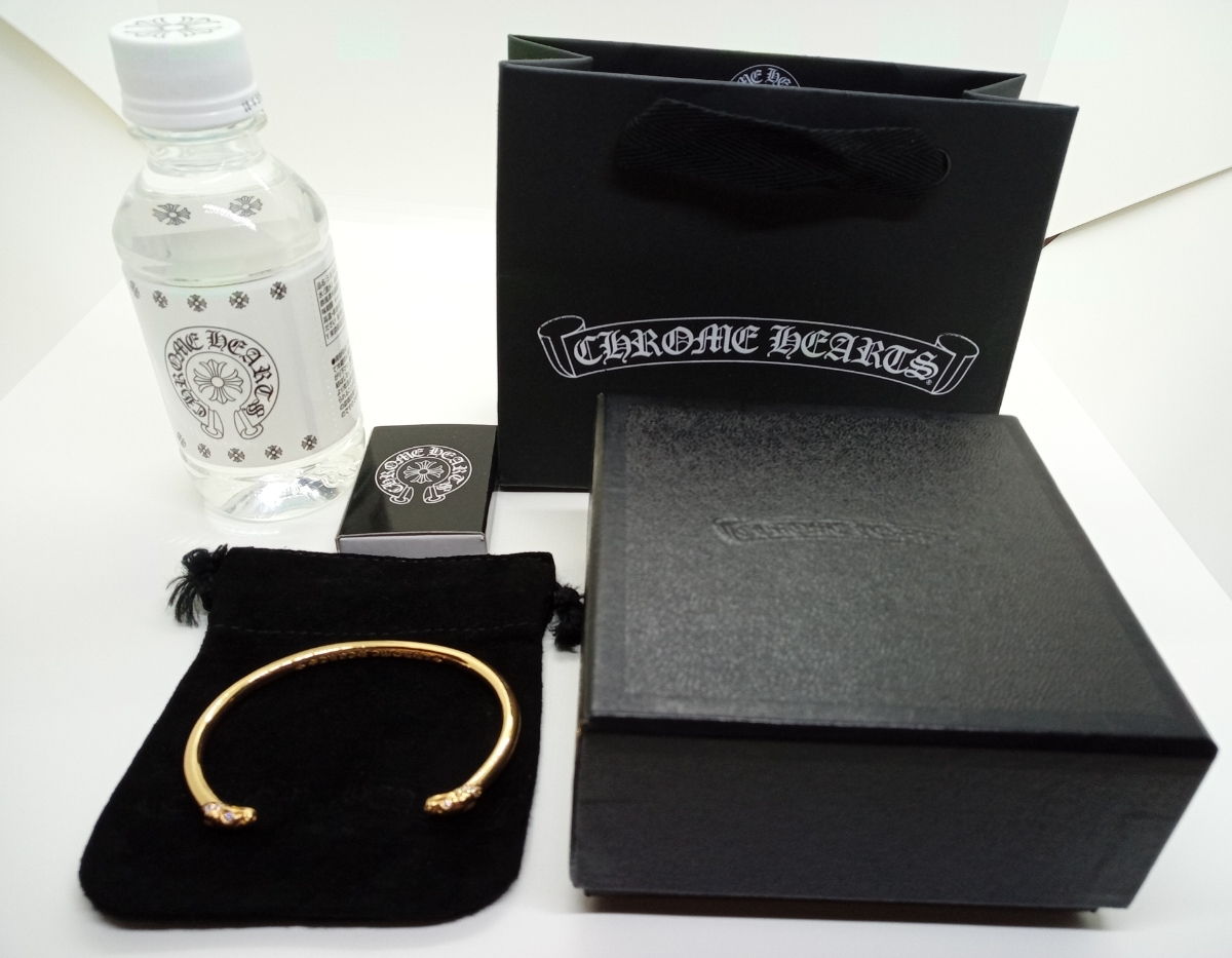 正規品 品 CHROME HEARTS クロムハーツ 22K ダブルドッグ バングル 