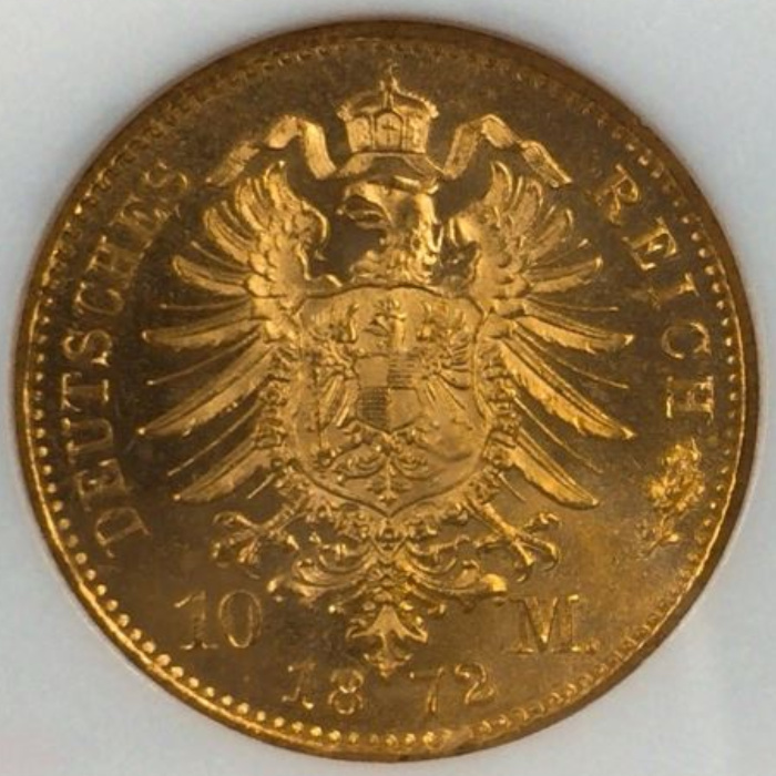 ドイツ プロイセン 10マルク 金貨 ヴィルヘルム1世 NGC MS66 プルシア 