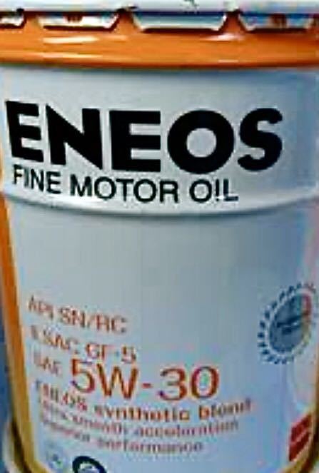 エネオス ENEOS FINE ファイン 部分合成油 20リットル ペール缶 SAE:5W-30 API:SN/RC ILSAC:GF-5 エコカー