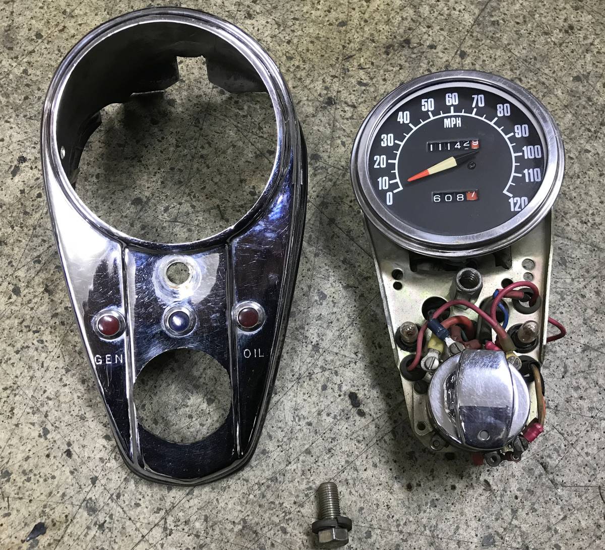 即決 レア 純正 .ショベル アーリーショベル スピードメーター