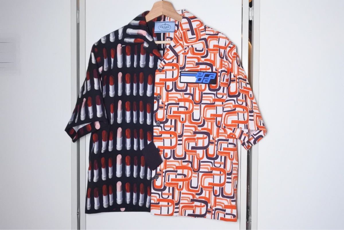 PRADA プラダ 半袖シャツ 19年 トップス 定価165520円 ダブルマッチ M 