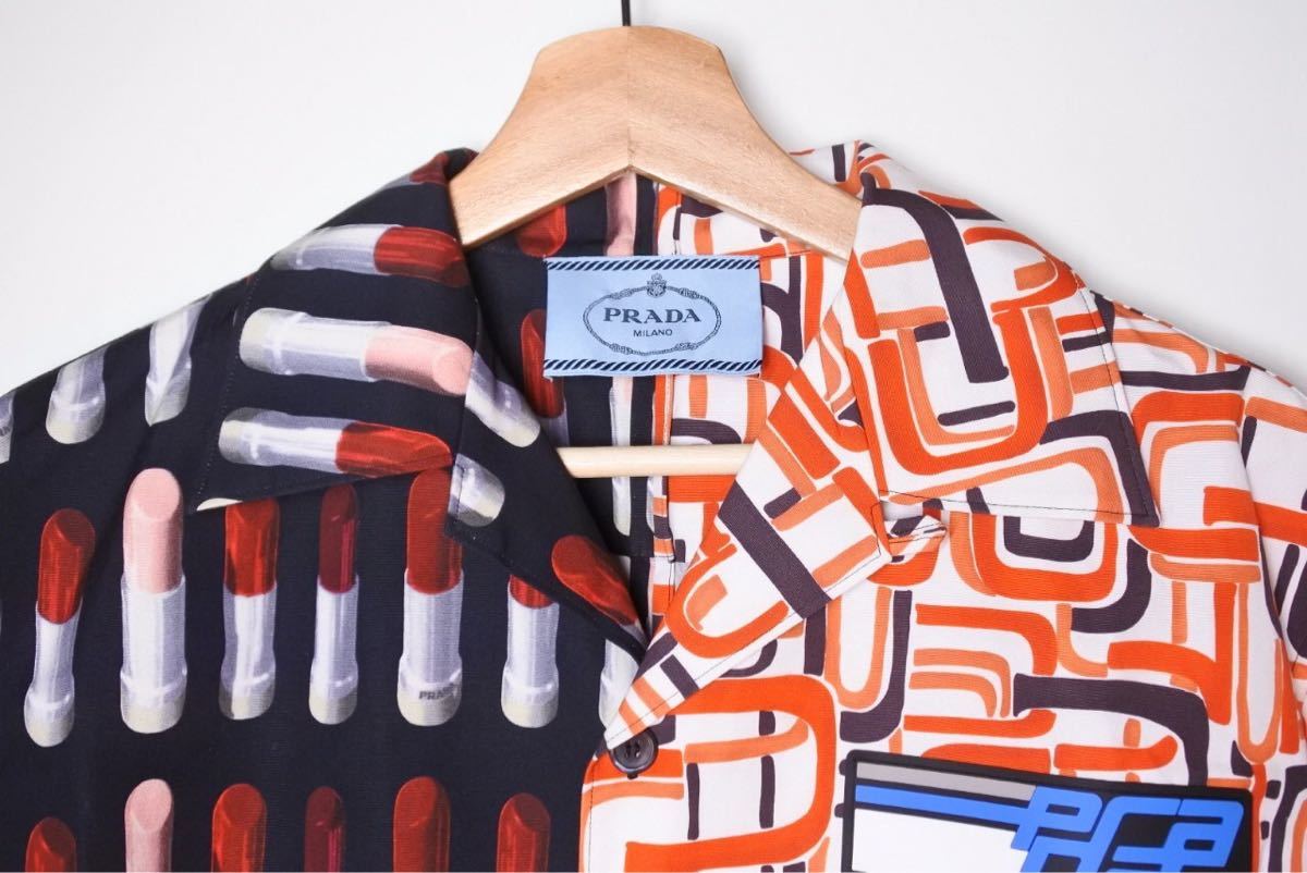 PRADA プラダ 半袖シャツ 19年 トップス 定価165520円 ダブルマッチ M 