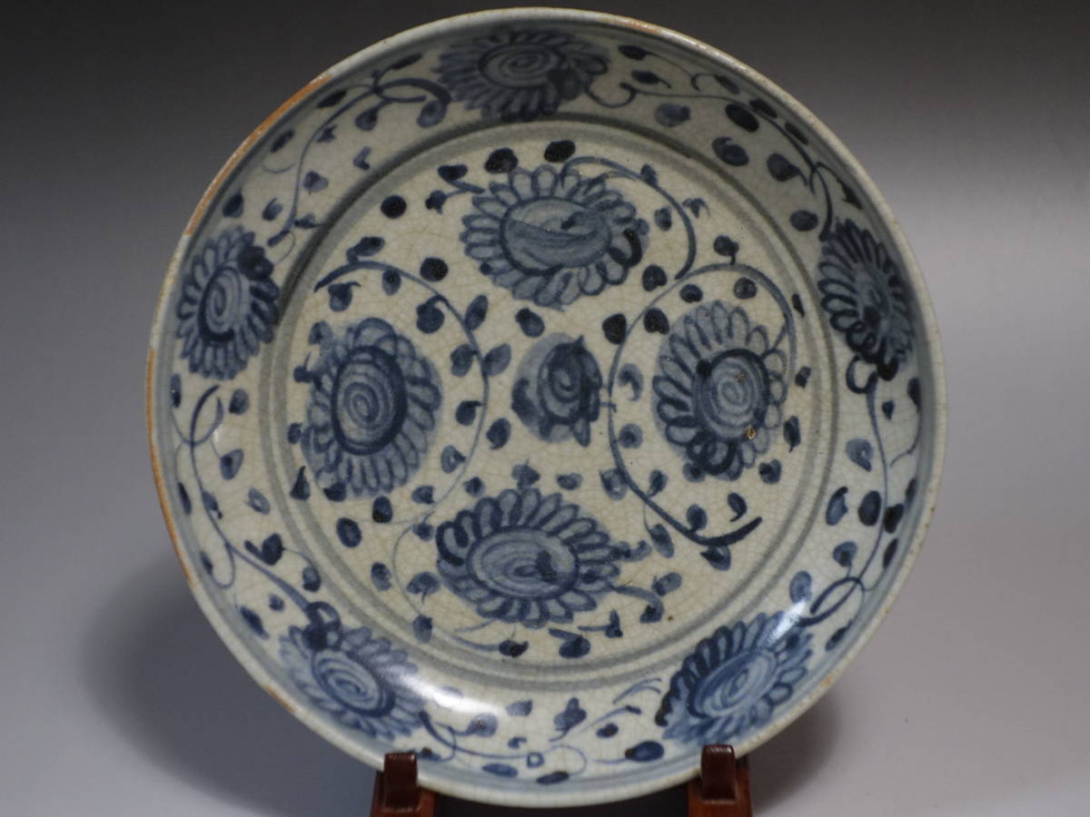 中国 明時代 染付鳳紋小皿 古染 送料込み0722 中国 明時代