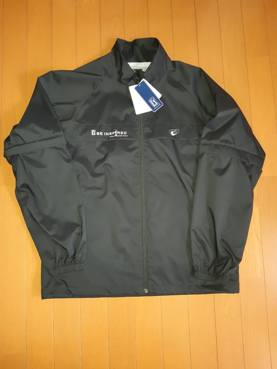 『新品』【PGA　TOURレインウェア】(上下)Mサイズ黒・専用収納袋付