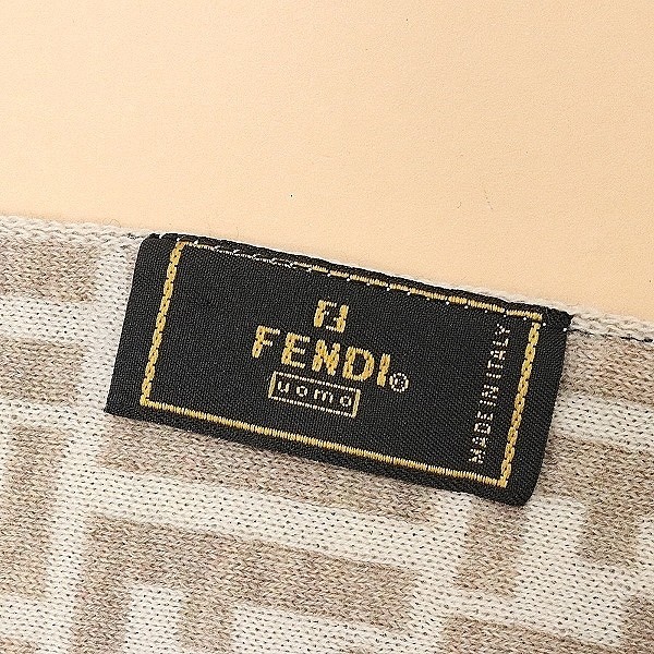 ◇FENDI/フェンディ UOMO ズッカ柄 ニット ウール マフラー ストール