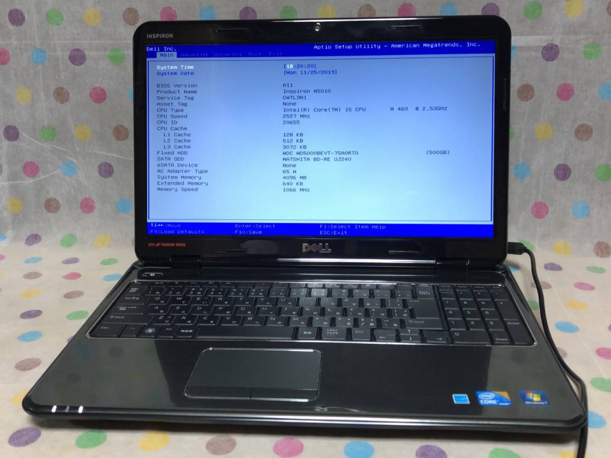 DELL INSPIRON N5010 /CPU Core i5 460M 2.53GHz/メモリ 4GB/ HDD