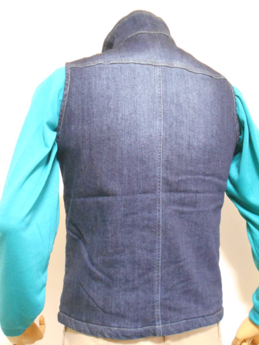 ★寅壱★デニム防寒ベスト★裏ボアウオーム感レイヤードのオシャレ感覚ビンテージデニム★Ｍ～、　紺　3802品番、激安限定★￥４，９８0～_6