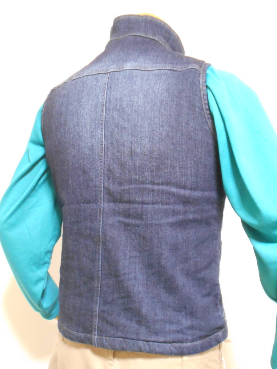 ★寅壱★デニム防寒ベスト★裏ボアウオーム感レイヤードのオシャレ感覚ビンテージデニム★Ｍ～、　紺　3802品番、激安限定★￥４，９８0～_7