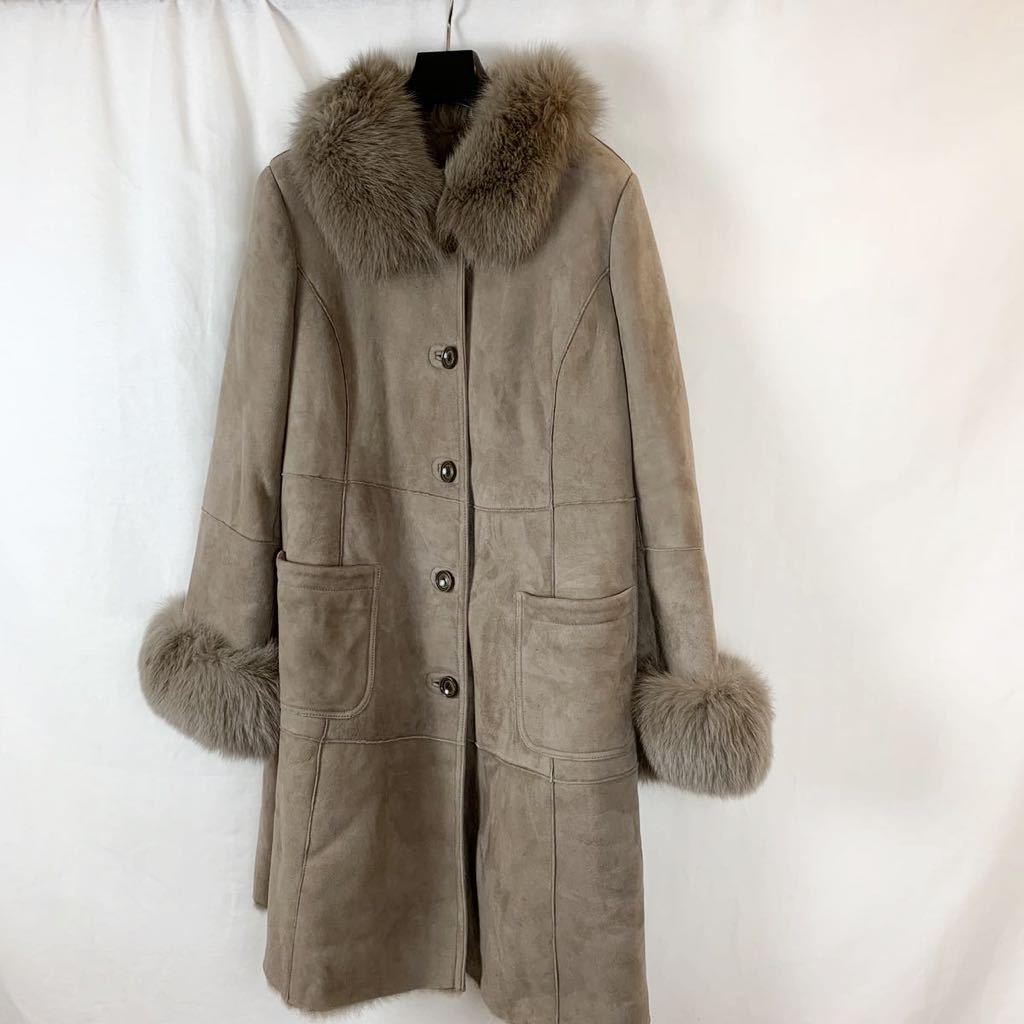 ⑤ Leilian レリアン ムートンコート 羊革 リアルムートンコート 