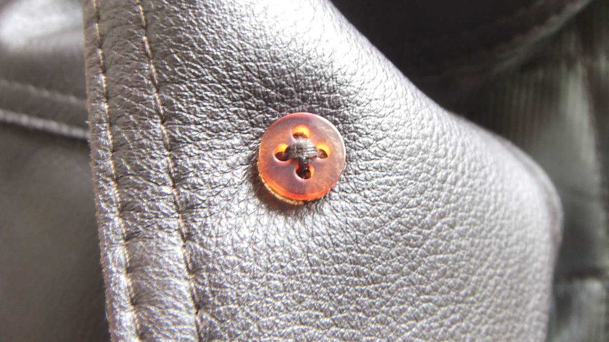 エディー・バウアー　EDDIE BAUER　カーフレザー　牛革　ステンカラーコート　バルカラーコート　定価10万円弱 M~L Bauer Eddie レザージャケット bauer Leather カーコート