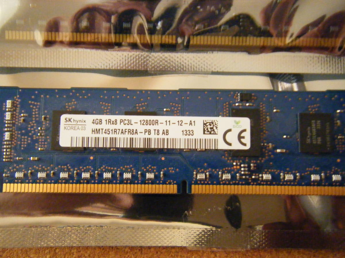 ◆ SK HYNIX デスクトップPC用メモリー/DDR3L-10600R/4GB×4枚組 合計16GB 両面チップ/ 動作確認済　