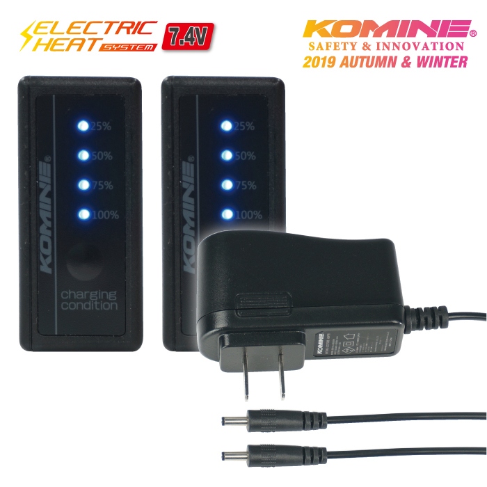 EK-207 宅配便 コミネ EK-207 7.4V 電熱グローブ用バッテリーセット KOMINE 08-207 エレクトリックヒート