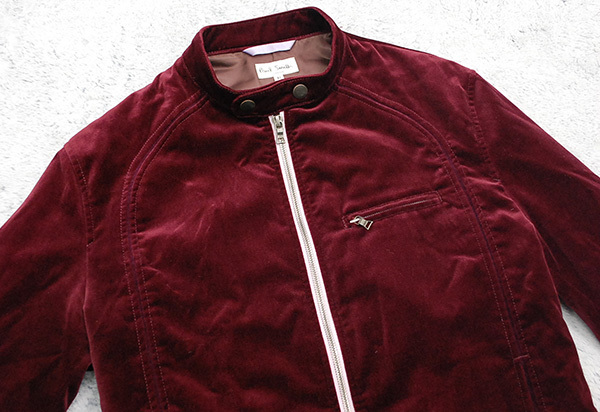 Paul Smith LONDON ベロア シングルライダースジャケット 定価6万円 ポールスミス ロンドン Paul Smith LONDON 高級ベロア