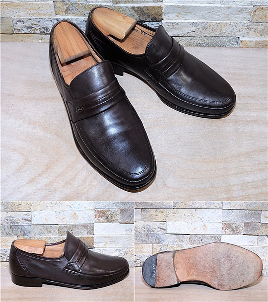 定価7万円/美品/BALLY/バリー/レザーローファー/スリッポン/茶/MOD