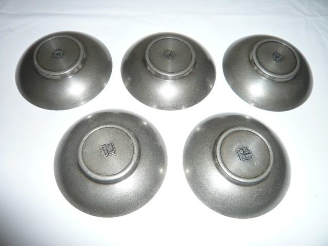 **　錫製　茶托　間村自造　5客　** 煎茶道具 間村自造 錫製 間村自造錫製圓式茶托五客\u2044合箱 日本最大二手網購平台 煎茶