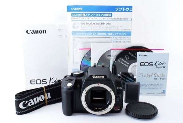 □極美品□CANON EOS KISS DIGITAL N ボディ ブラック□A082 キャノン