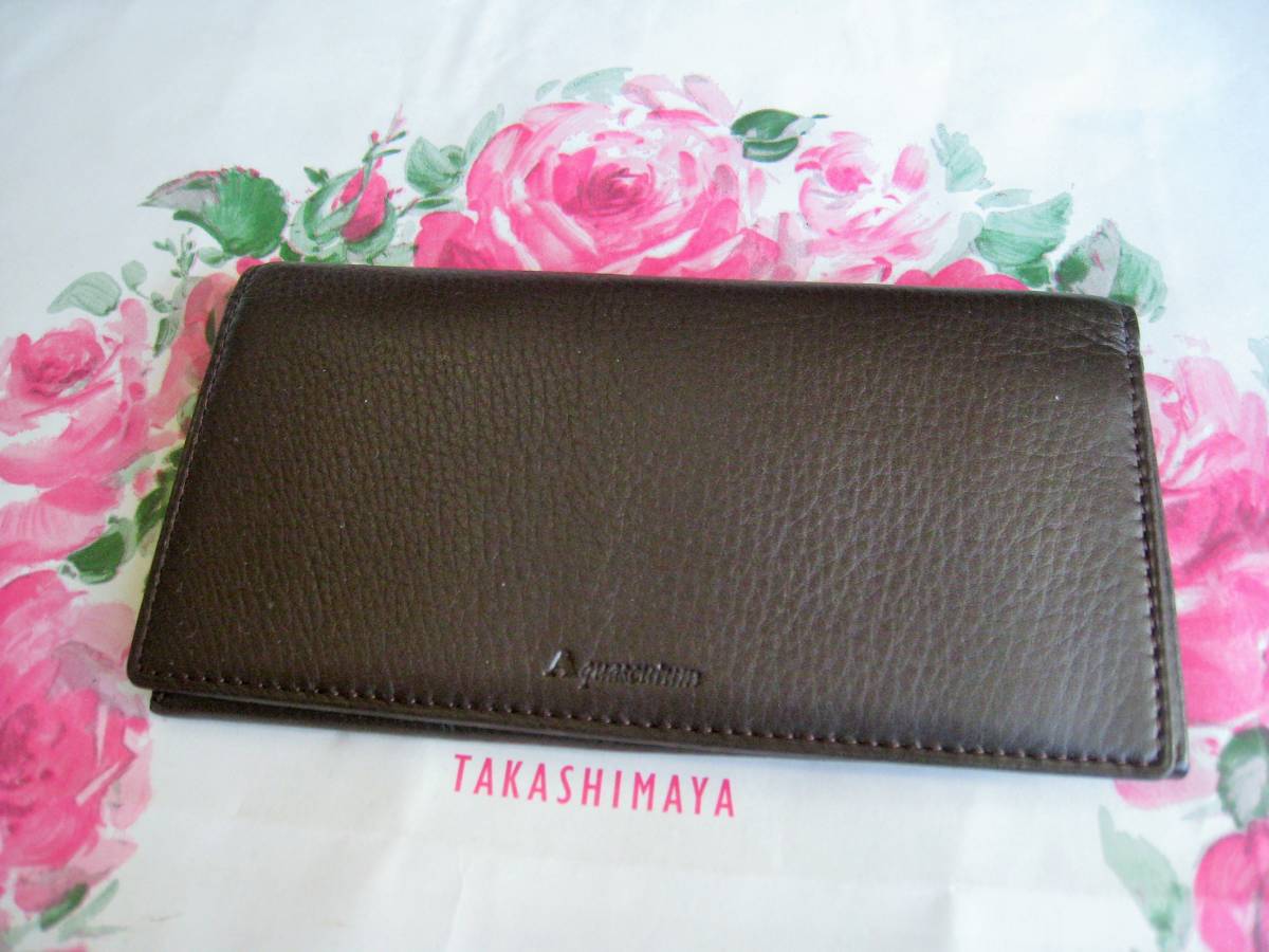 アクアスキュータム 札入れ長財布 茶 プレゼントに最適 英国王室御用達ブランド 日本橋高島屋購入品 男性用 売買されたオークション情報 Yahooの商品情報をアーカイブ公開 オークファン Aucfan Com