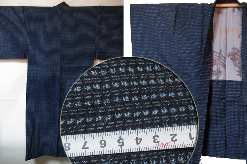 新品，定番 044 男性用 書生絣 アンサンブル 絣 久留米絣 藍染 着用可 身丈140cm 裄66.5cm 袖幅33.5cm 袖丈49cm 前幅24.7㎝ 後幅30㎝(一般)｜売買されたオークション情報、yahooの商品情報をアーカイブ公開 - オー 一般