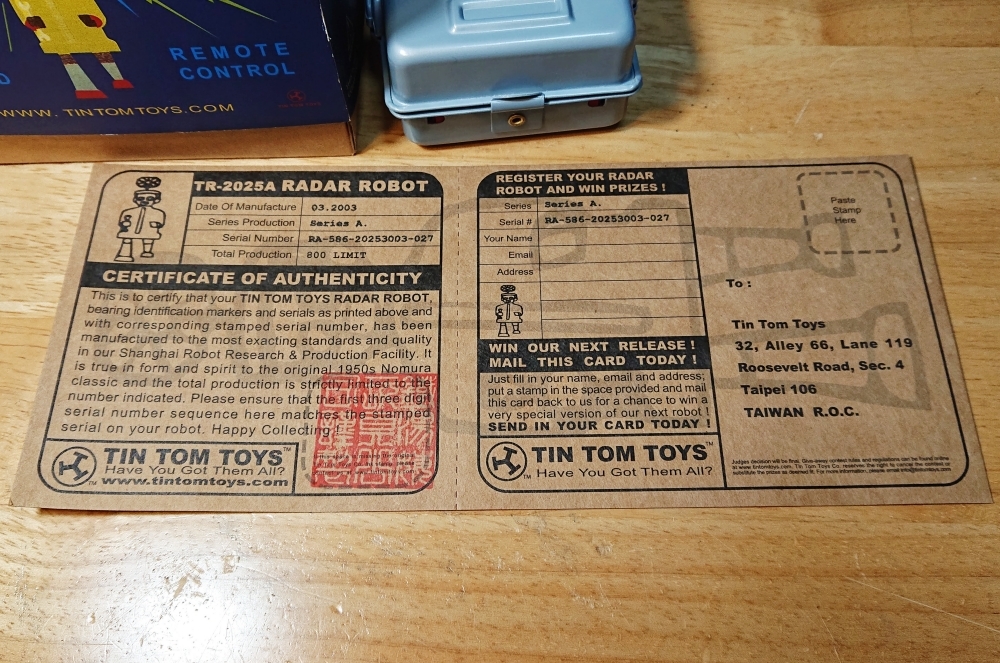 TIN TOM TOYS RADAR　ROBOT ブリキ　中古・現状