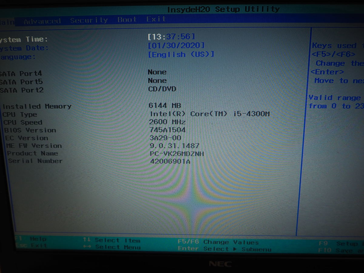 ハード王】NEC PC-VK26MDZNH/Corei5-4300M/6GB/HDD無/バイオスOK/N3311 