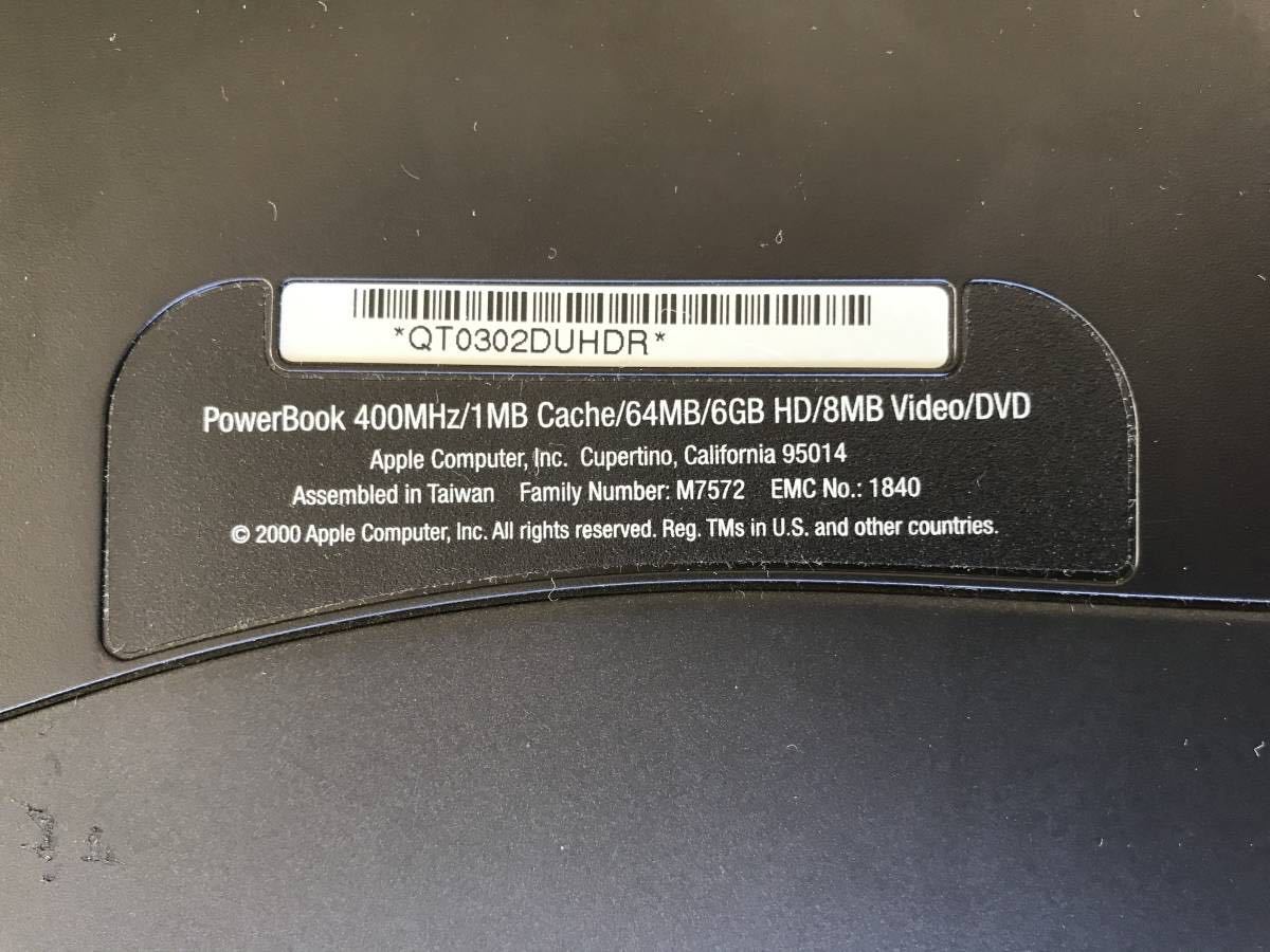 Apple PowerBook G3 Pismo 故障 ジャンク品 G3 PowerBook Pismo (Apple) 2000年 Condition