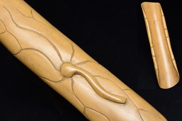 黄楊木彫 蓮葉文 茶合 】 煎茶道具 木工芸 茶器 茶具 茶量 仙媒