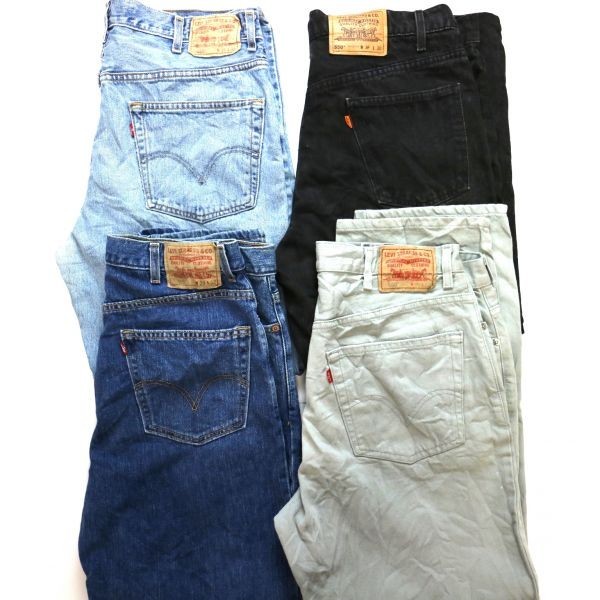 ◎ Levi's リーバイス550 デニムパンツ ブラック 大きいサイズ 他 (W38) 4枚セット まとめ売り USA古着卸 1円スタート 最落なし MA1353