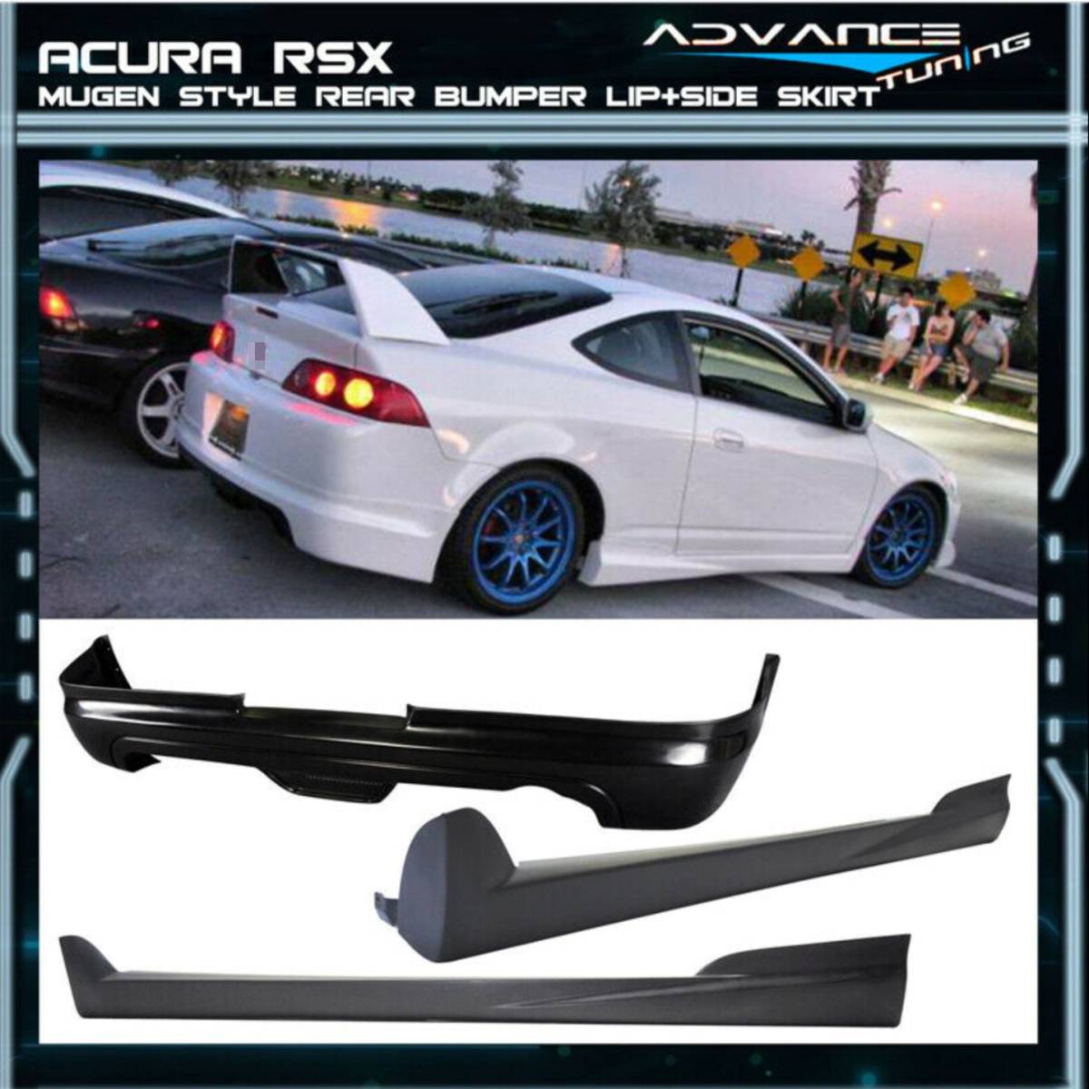 アキュラ RSX ムゲン リア バンパー リップ スポイラー 2005-2006 RSX | Acura Splitter Spoiler リアブーツ