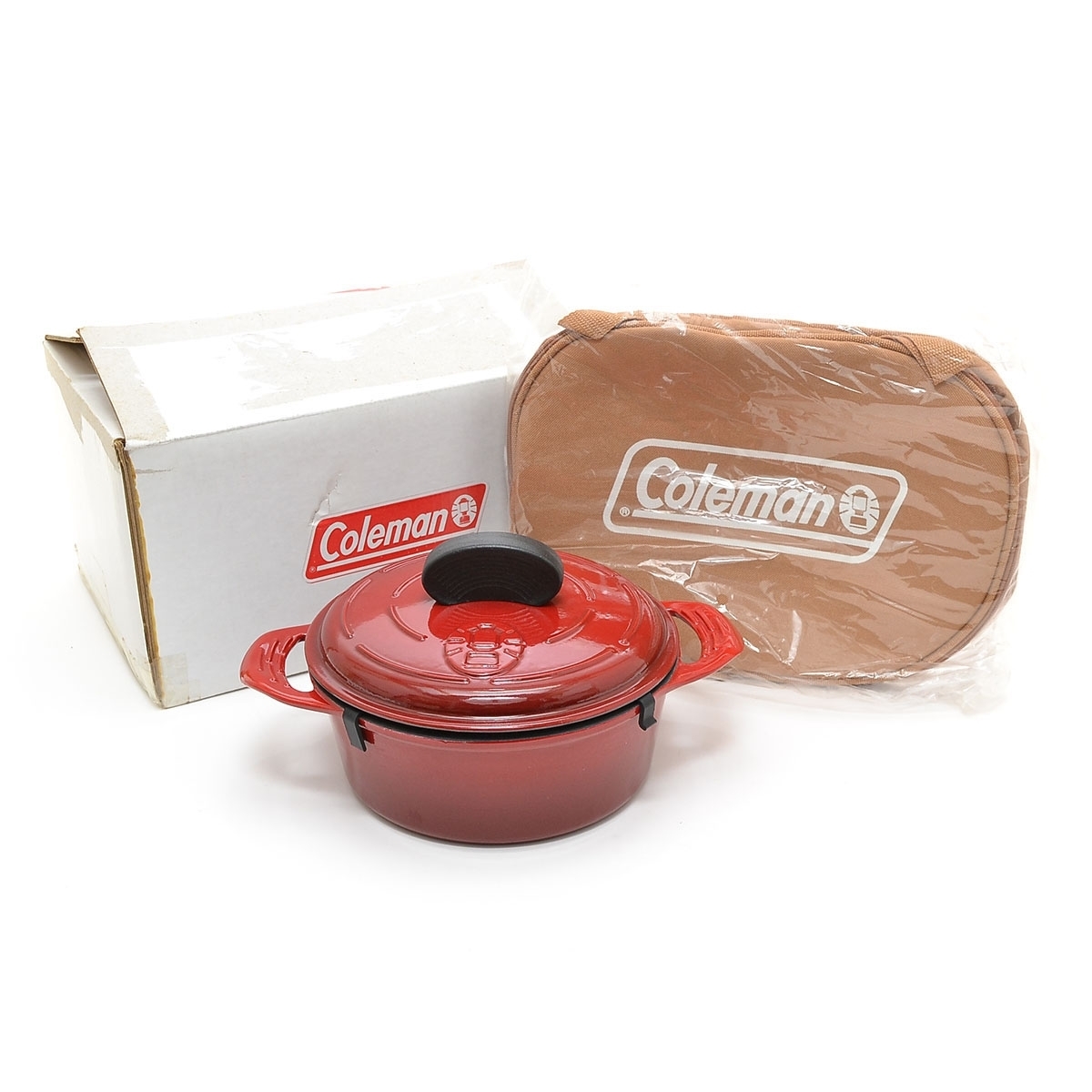 限定セール，大得価 359623 品 Coleman コールマン 廃番 8インチ エナメルクッキングポット レッド アウトドアケース付き ダッチオーブン(ダッチオーブン)｜売買されたオークション情報、yahooの商品情報をアーカイ ダッチオーブン