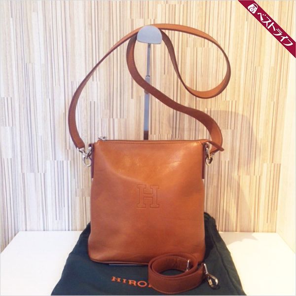 ヒロフ ショルダーバッグ ダークブラウン レザー HIROFU HIROFU(ヒロフ
