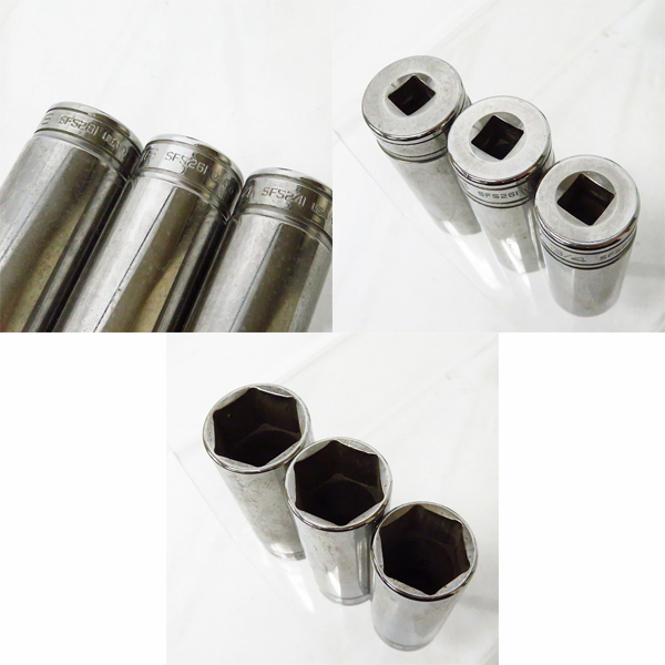 Snap-on/スナップオン 3/8インチ ディープソケット/SFS081～281/10点セット /000 ディープ | ソケット - 6角ディープソケット現状品 FDS081