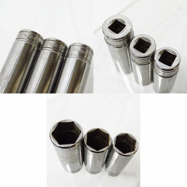 Snap-on/スナップオン 3/8インチ ディープソケット/SFS081～281/10点セット /000 ディープ | ソケット - 6角ディープソケット現状品 FDS081