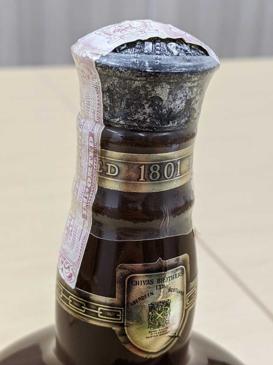 21年 ロイヤルサルート 茶 スコッチ&frasl;4380 ロイヤルサルート21年 1円~ROYAL 【未開栓】ROYAL SALUTE ロイヤルサルート 21年 茶 陶器ボトル スコッチウイスキー 750ml 