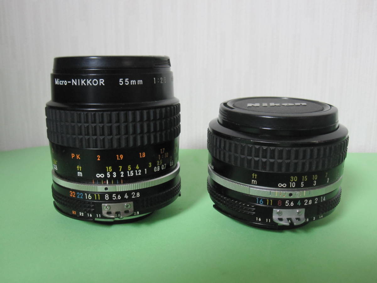 ★ニコン Micro-NIKKOR 55mm 1：2.8　、NIKKOR 50mm 1:1.4の2本セット