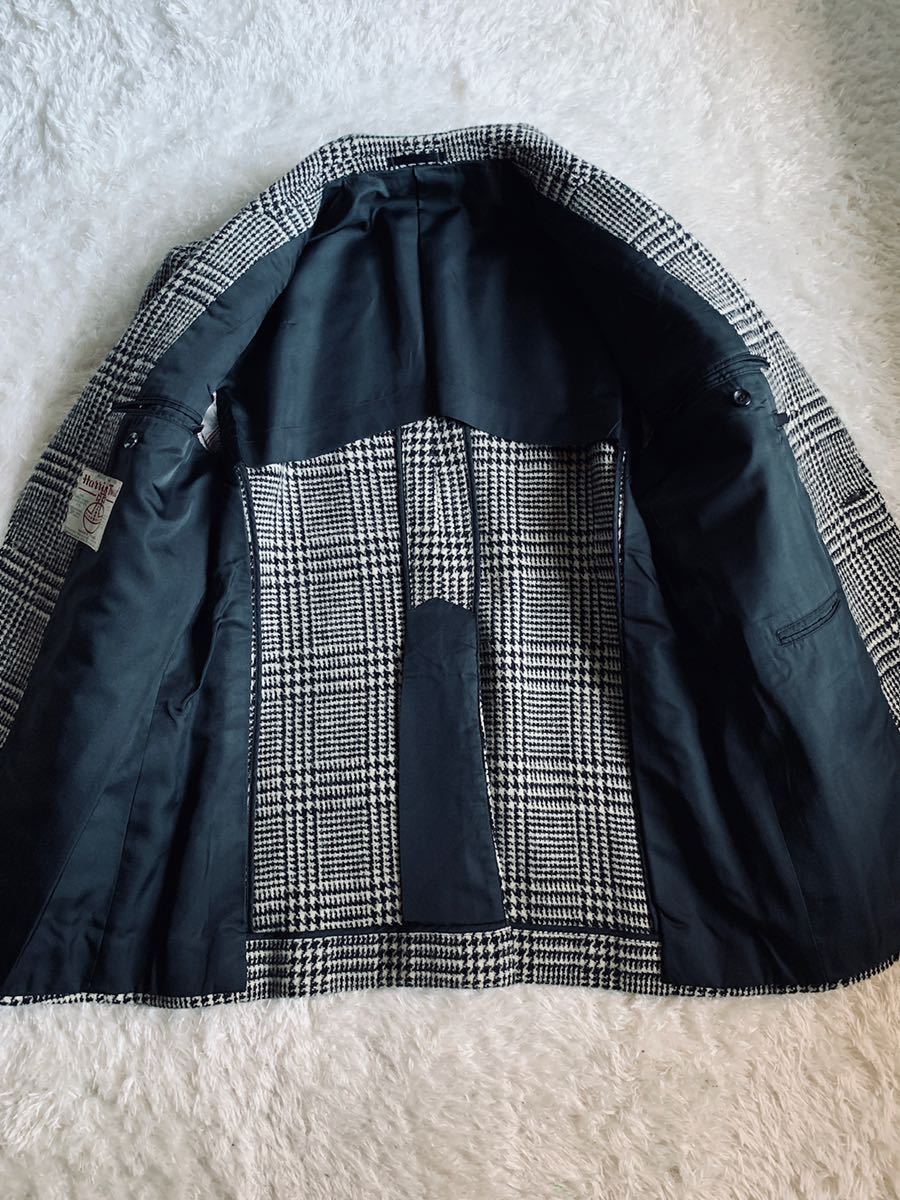 142 超人気 ハリスツイード テーラードジャケット グレンチェック柄