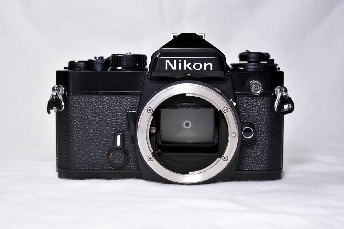 きれいな動作品】Nikon ニコンFE ブラック モルト交換済 きれいな動作