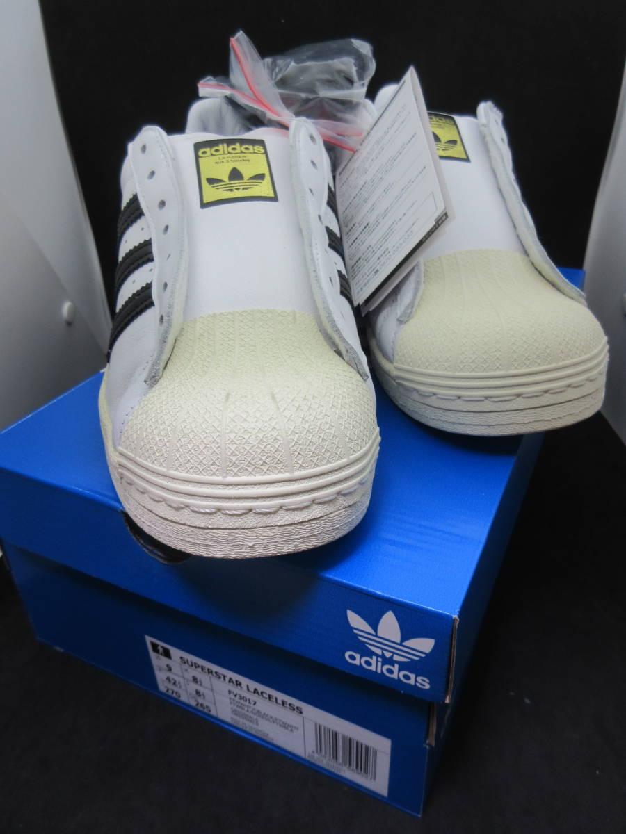45873　adidas アディダスオリジナルス　SUPERSTAR スーパースター　LACELESS レースレス　スニーカー　ホワイト　FV3017　27cm　未使用