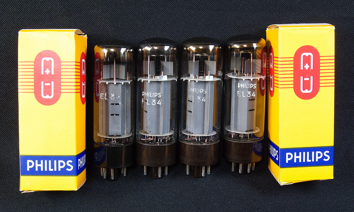 EL34 6CA7 Mullard ⁄ New Matched Vacuum Philips Reissue Metal Base
