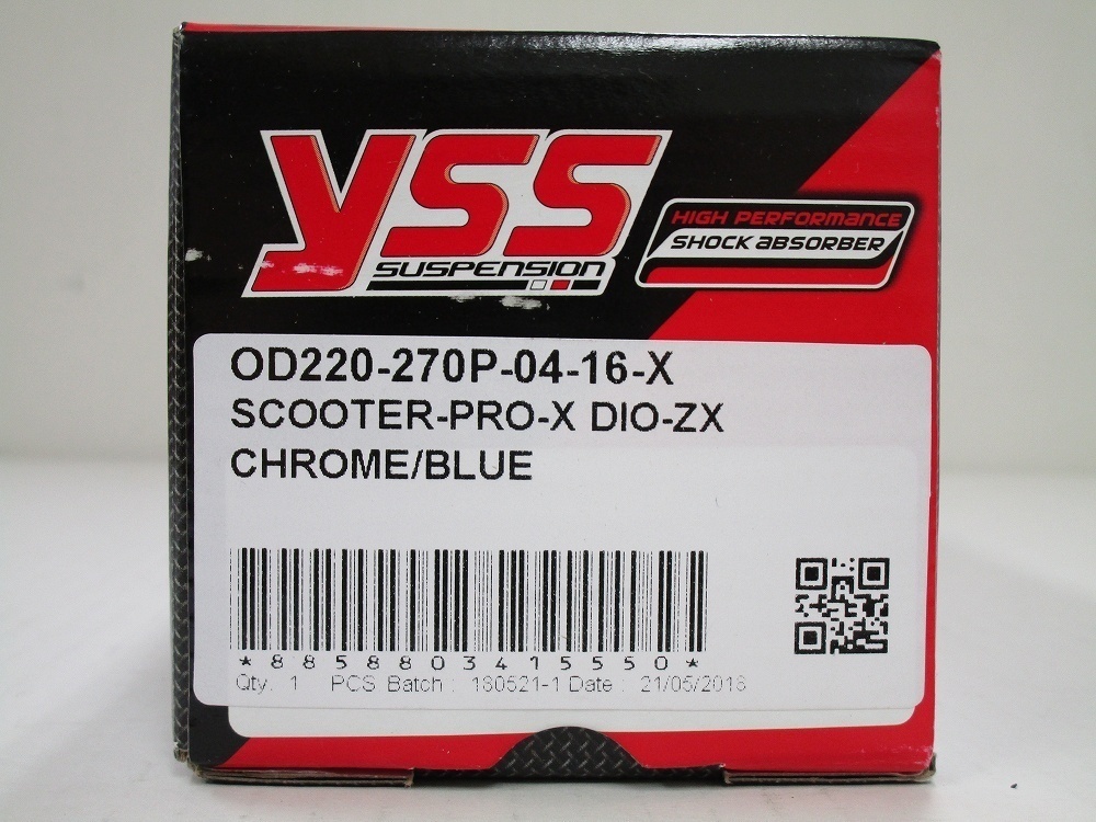 YSS リアサスペンション 270mm クローム/ブルー スーパーDio 【OD220