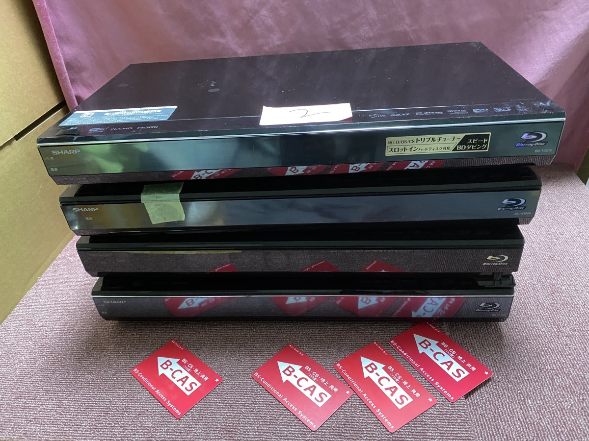SHARP AQUOS ブルーレイレコーダー　　　　 ジャンク品です。 ②SHARP AQUOS HDD/BDレコーダー まとめて 4台 修理用 ジャンク