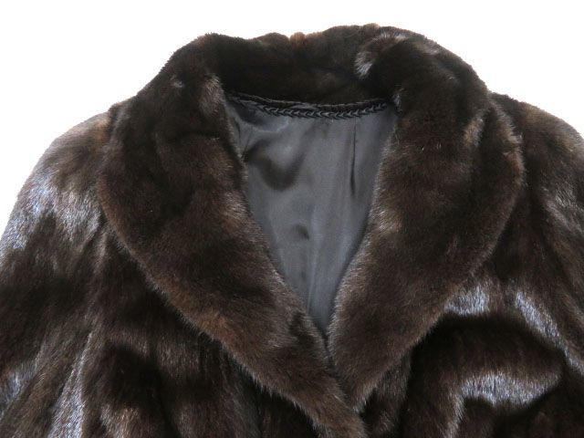 〇毛並み極美品▽BLACKGLAMA MINK ブラックグラマ ミンク 本毛皮コート