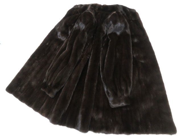〇毛並み極美品▽BLACKGLAMA MINK ブラックグラマ ミンク 本毛皮コート