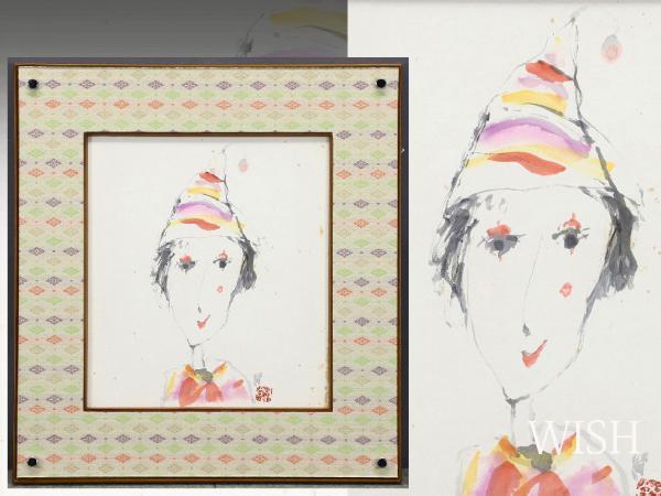 3号 共シール 塙賢三 油彩画 北海道画廊 真作WISH塙賢三「街 『花と道