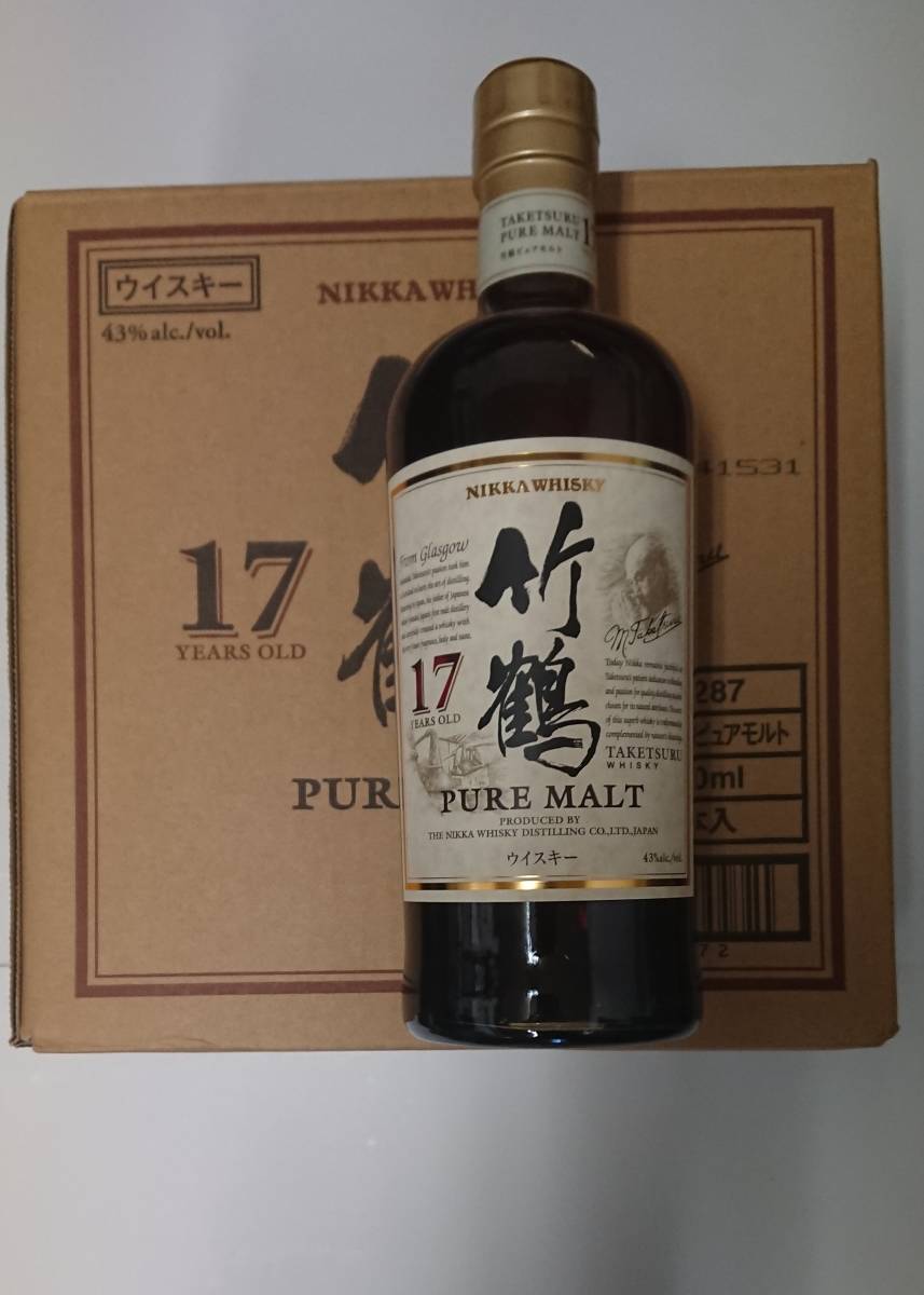 定番，高品質 竹鶴17年 ピュアモルトウイスキー７００ｍｌ6本入り1ケース カートン6枚付(日本)｜売買されたオークション情報、yahooの商品情報をアーカイブ公開 - オークファン 日本