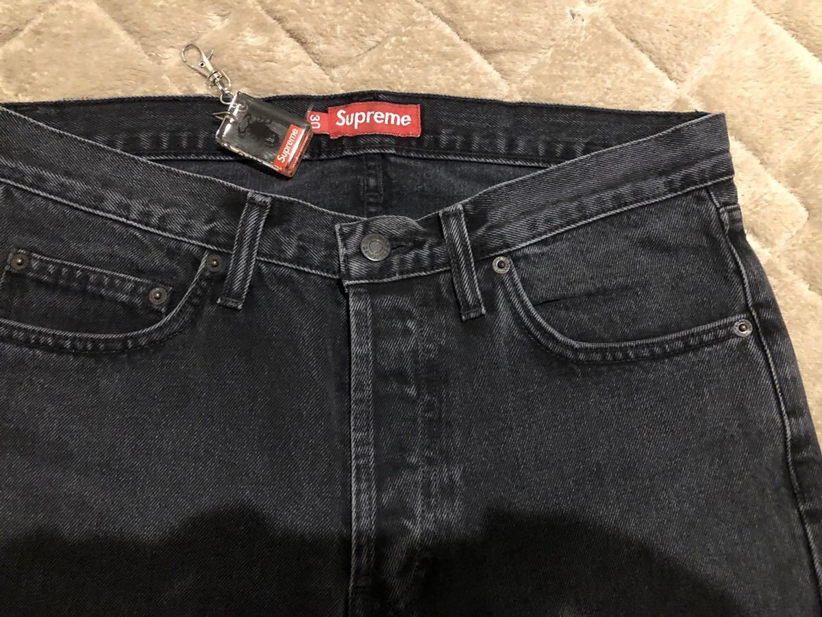 SUPREME シュプリーム ブラック ウォッシュドデニムパンツ 30 Supreme 