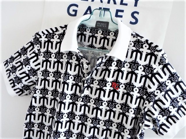  超 PEARLY GATES パーリーゲイツ / イカリ総柄 マリン ポロシャツ 正規品タグ付 / サイズ６(パーリーゲイツ)｜売買されたオークション情報、yahooの商品情報をアーカイブ公開 - オークファン シャツ