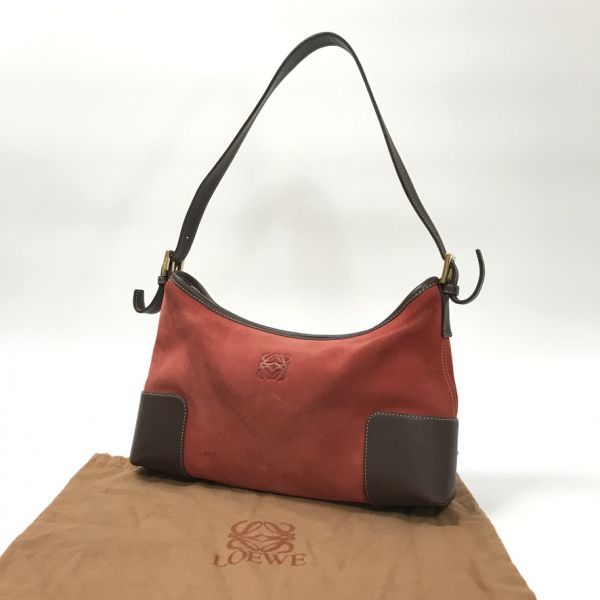 LOEWE ロエベ アナグラム スエード バイカラー ハンドバッグ ワン