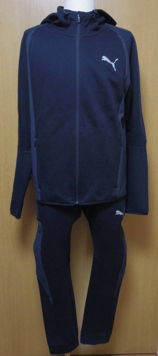  &Psi;PUMA プーマ メンズ ジャージ上下セット XLサイズ＆Mサイズ ブラック 594608 594612-01 EVO STRIPE ジャケット＆パンツ 黒色 1円(プーマ)｜売買されたオークション情報、yahooの商品情報をアーカイ ジャージ
