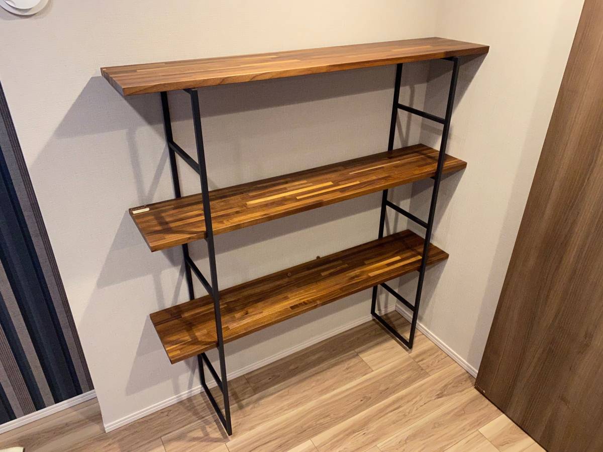 定番，人気 F29 展示品 ウォールラック ウォールシェルフ アイアン 棚板3枚/レール本セット 棚板サイズ1200&times;250 飾り棚 DIY リフォーム(飾り棚)｜売買されたオークション情報、yahooの商品情報をアーカ 飾り棚